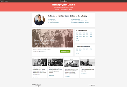 screenshot of heritagequest home page