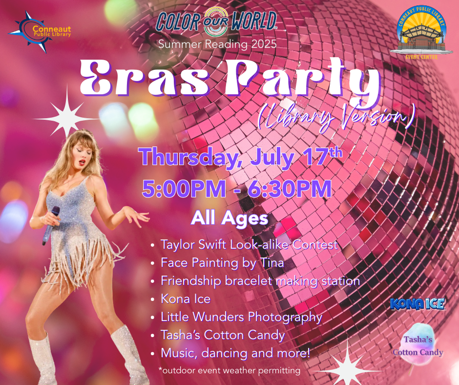 Taylor Swift Eras Party July 17th from 5:00-6:30 P.M.