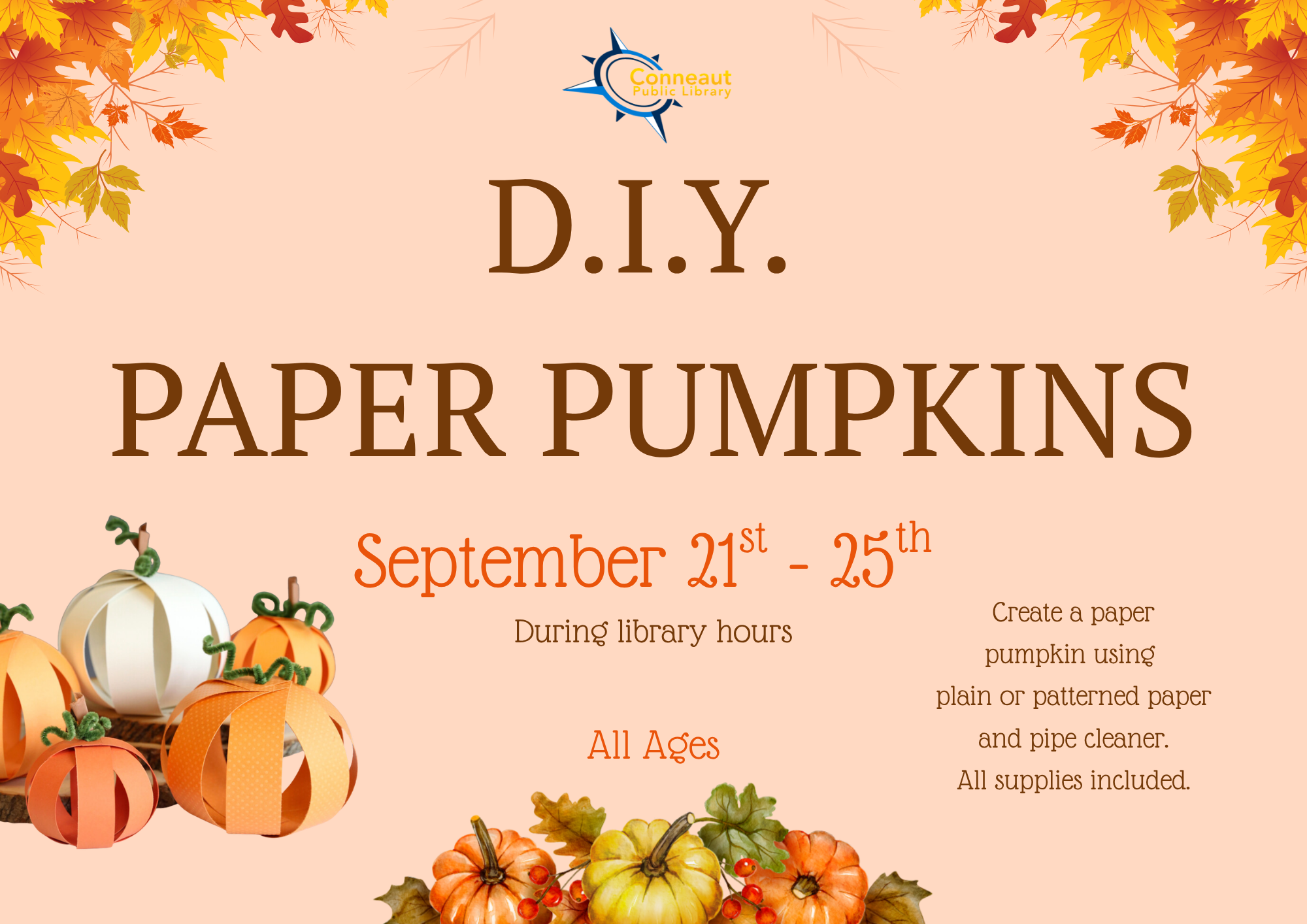 september diy paper pumpkins