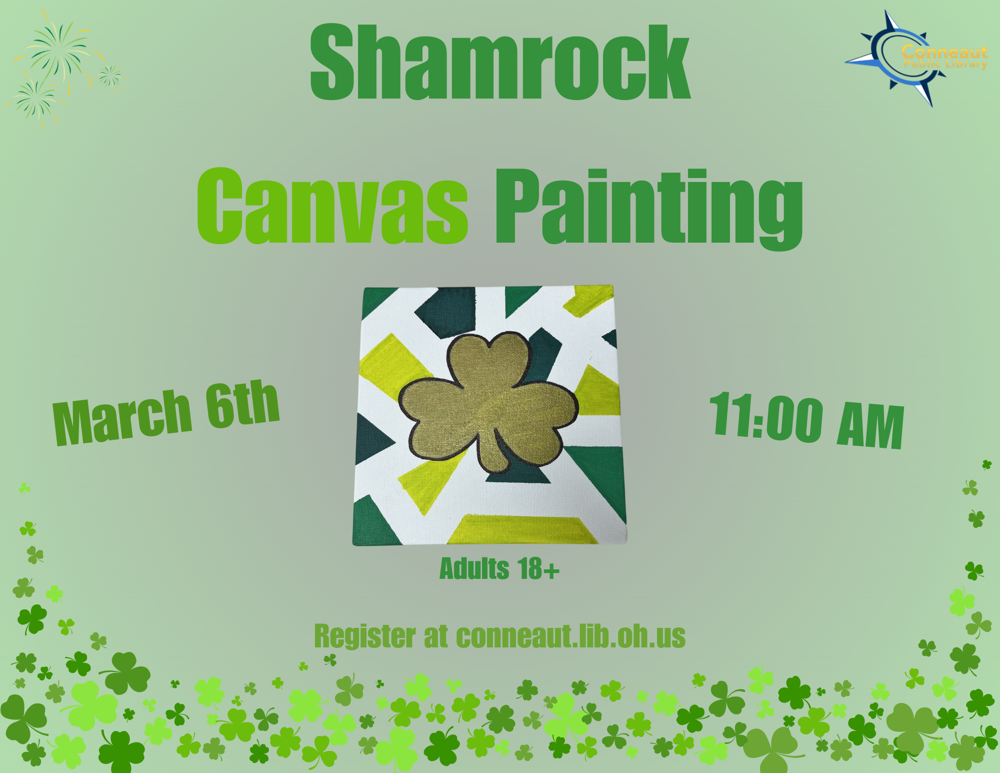 march shamrock painting flyer