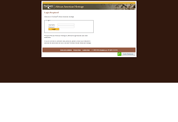 screenshot of African American Heritage homepage