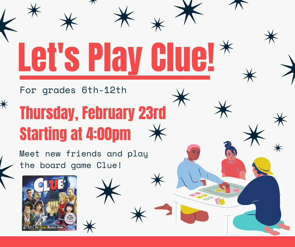 clue board game flyer