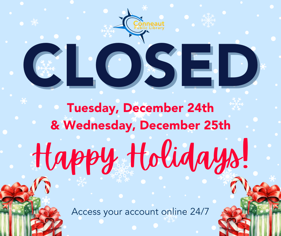 library closed december 24th and 25th for the holidays