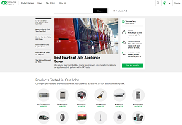 screenshot of consumer reports homepage